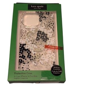 Kate Spade Protective iPhone 14 Pro Max Case Black, White Gold Multi Flo…
